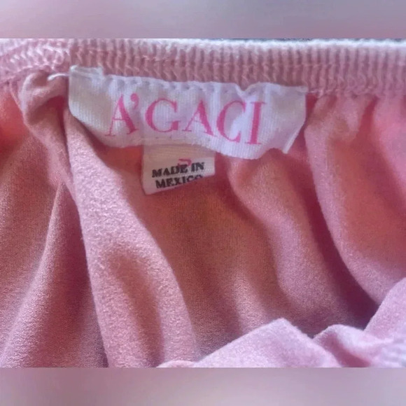 Pink Off The Shoulder Crop Top - Picture 3 of 5